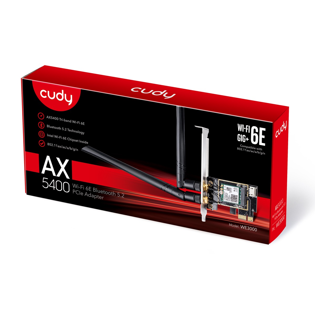 Cudy WE3000 AX5400 Tri-Band Wi-Fi 6 PCIe Adapter - Image 2