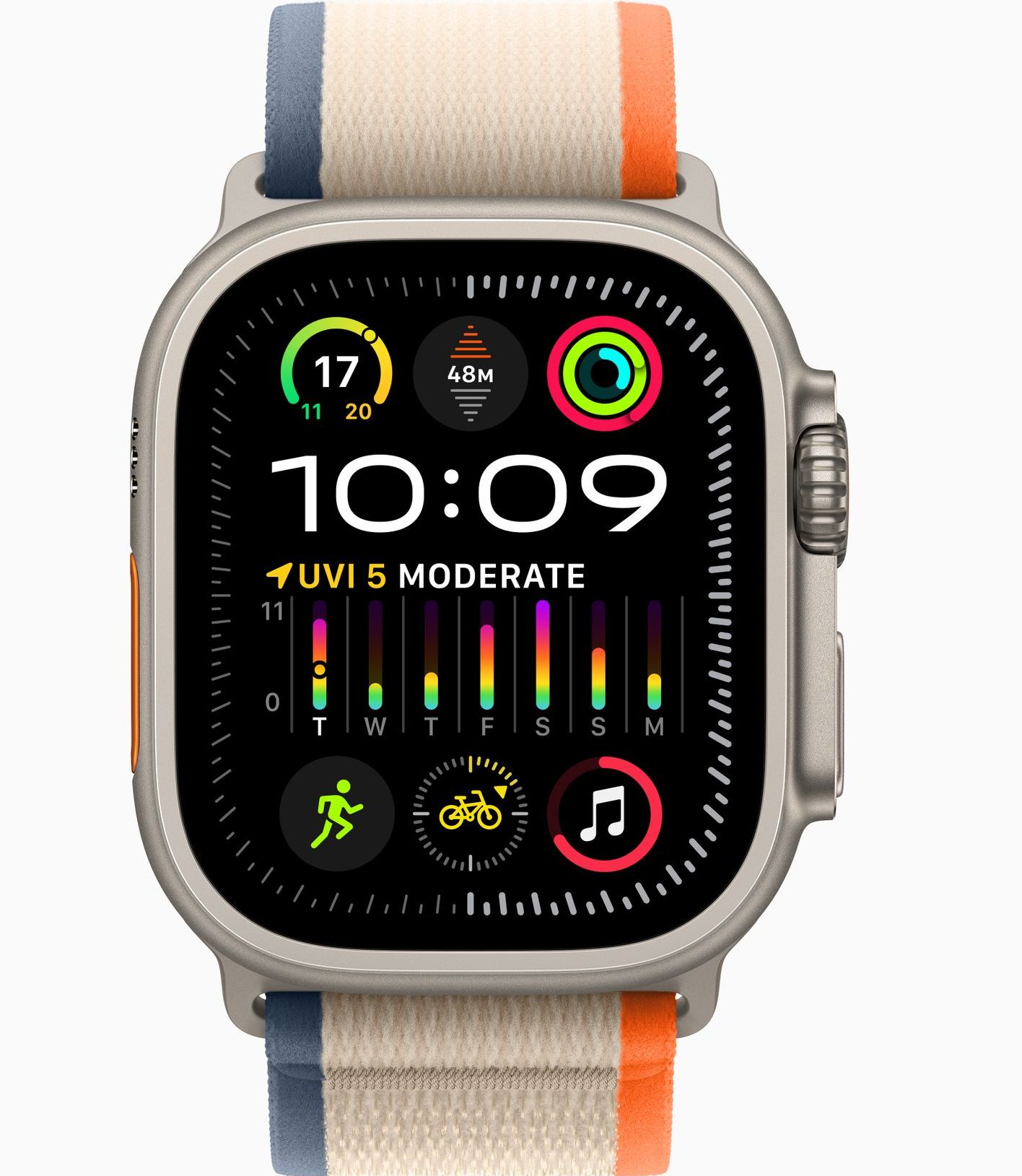 Apple Watch Ultra 2 49mm Titanium Blue Orange / Beige Trial Loop (MRF23) - Image 2